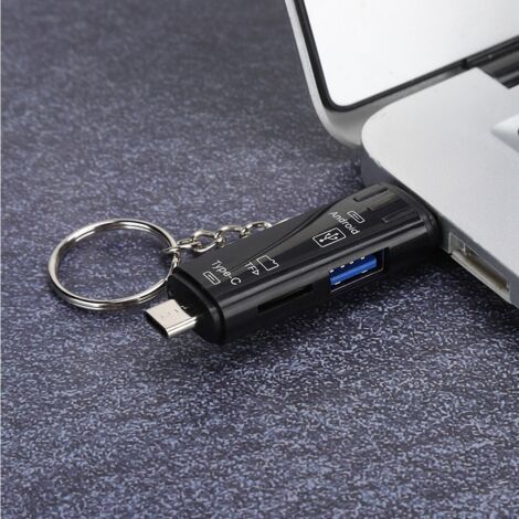 5-in-1 USB-C OTG-Speicherkartenleser mit Micro-SD-Adapter (Schwarz) (1/5)