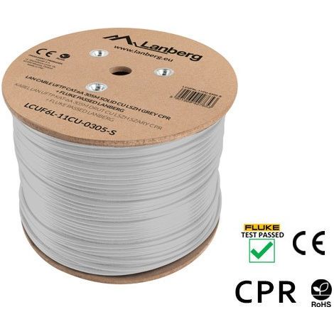 CABLE LANBERG UFTP CAT. CABLE GRIS 6A 305M CU LSZH (1/3)