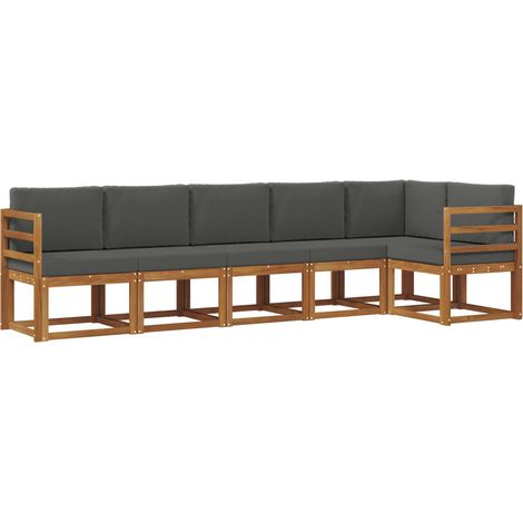 Outdoor Sofa Set with Cushion 6 pcs Natural and Anthracite vidaXL (1/5)