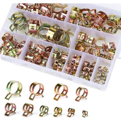 Collier de serrage à ressort pour tuyaux souples et durites 6-20mm – Acier au manganèse – Lot de 100 pièces – Anti-corrosion (1/5)