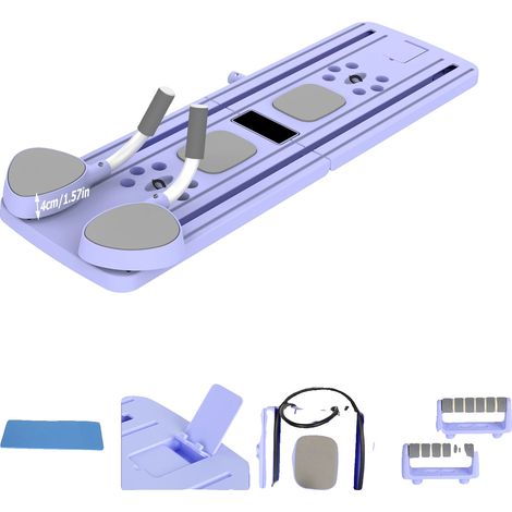 Tabla de ejercicios, entrenamiento abdominal, diseño multifuncional, color morado. (1/2)
