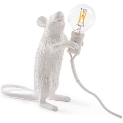 Lampe souris moderne en résine, lampe de bureau créative, lampe de chevet, cadeau décoratif, LED, pour chambre à coucher, bureau (debout)
