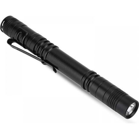 (13 × 1,5 × 13 cm) 2er-Pack Mini-LED-Taschenlampen, 1200 Lumen, sehr hell, mit Clip und 2 AAA-Batterien