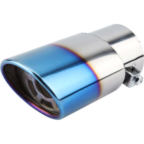 Sortie d'échappement arrière universelle en acier inoxydable bleu chromé pour voiture tuyau droit (1/5)