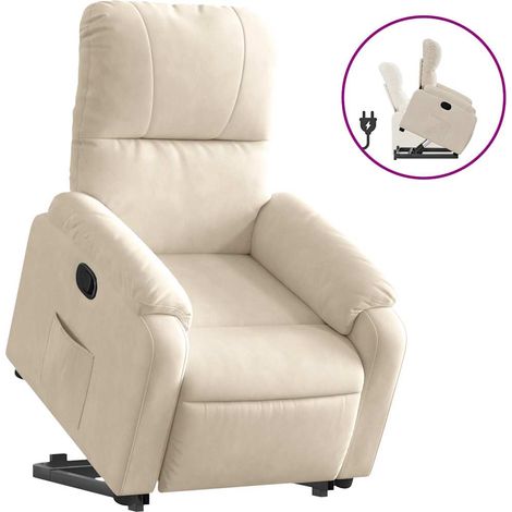 Fauteuil relax Fauteuil inclinable beige tissu microfibre (1/5)