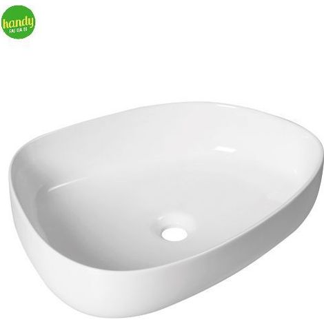 Lavabo da appoggio in ceramica bianca modello nebula 55 54,5x42x14  cm BARBOTTINA