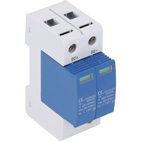 Parafoudre SPD DC1000V 40KA 2P Disjoncteur Photovoltaïque Protection Bleu et Blanc (1/5)