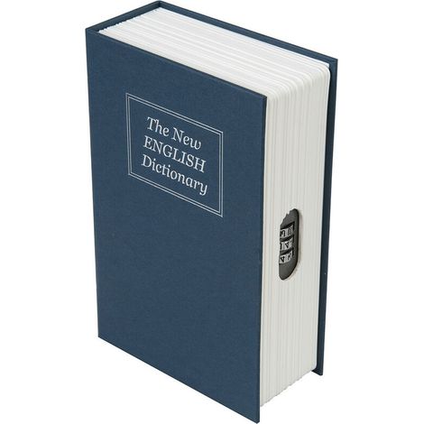 Coffre-fort en métal format livre – Cachette trompe l'œil discrète – Combinaison reprogrammable 3 chiffres – Dimensions 180x115x55mm (1/5)