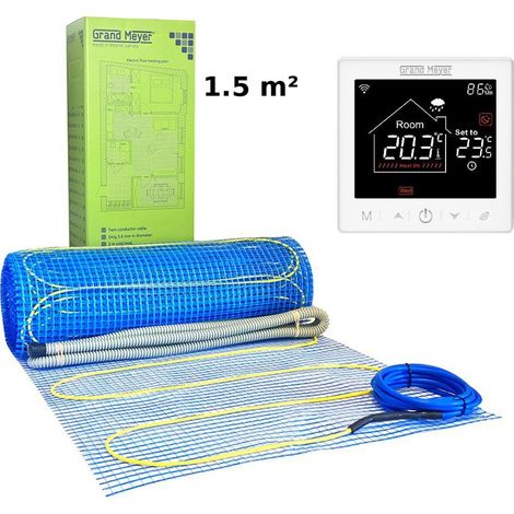 Kit de calefacción por suelo radiante 1.5 m² 170 W/m² + SN-10 termostato Wi-Fi programable
