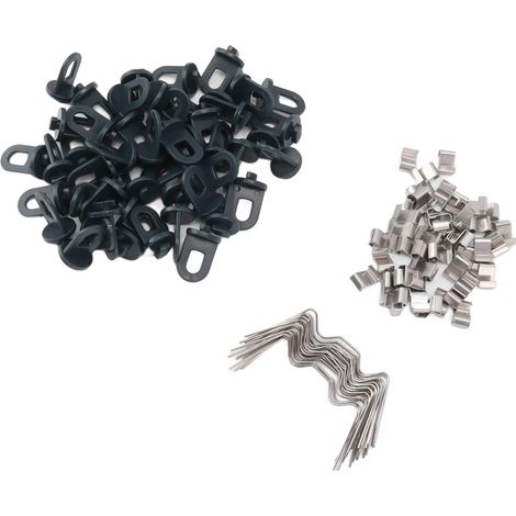 Kit de réparation de vitres de serre (50 pièces) : pinces en W et en Z avec clips de suspension, accessoires pour plantes de jardin. (1/5)