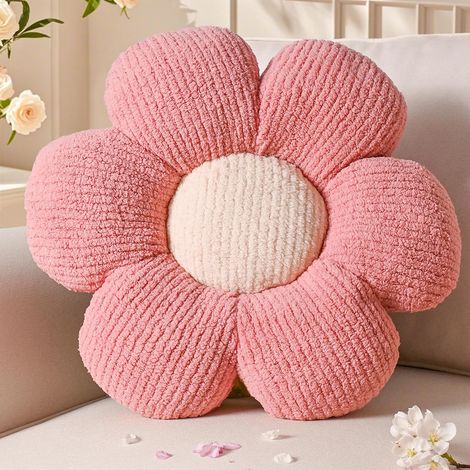 JSSEVN-Coussin Fleur Rose, Coussins Canape Decoratif, Aesthetic Marguerite Coussin de Sol Decoration, Petit Coussins Decoratifs Lit Enfant, 40cm (1/5)