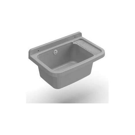LAVATOIO RESINA A PARETE 50X35CM C/SIFONE CEMENTO