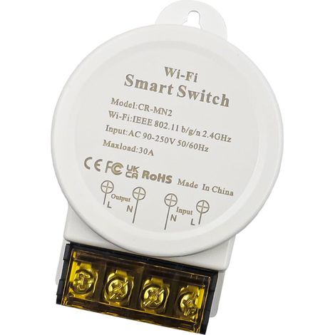 Wifi Relais 30A Commutateur Intelligent avec Moniteur d'énergie Télécommande Synchronisation Compatible avec et Home Smart Life Tuya (1/5)