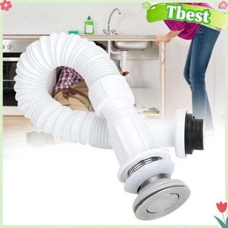 Tbest tuyau de vidange d'eau Tuyau de Vidange de Lavabo de Cuisine de 37 Mm de Haute qualité, Raccord D'évier bricolage drain (1/5)
