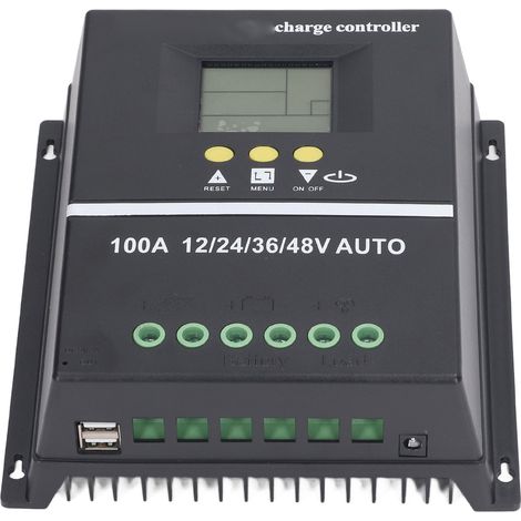 Eosnow MPPT-Solarladeregler, Dual-USB-Anschluss, hintergrundbeleuchtetes LCD-Display, Solarpanel-Regler, 12 V, 24 V, 36 V, 48 V, adaptiv (1/5)