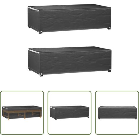Rattanmöbel schützen - Gartenmöbel-Abdeckungen 2 Stk. 8 Ösen 125x70x35 cm Rechteckig (1/5)