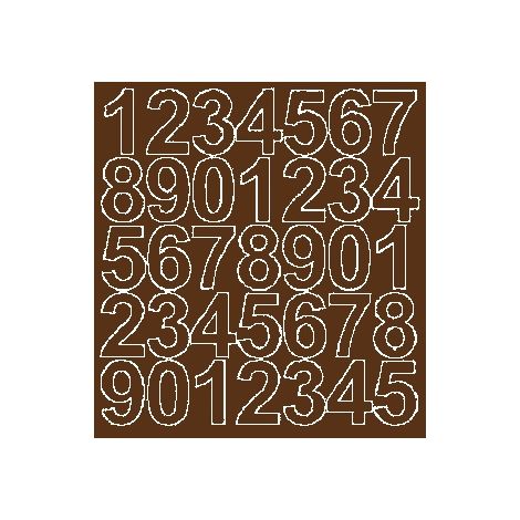 Autocollants chiffres 4 cm marron mat (1/2)