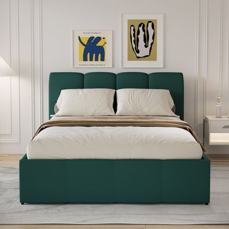 Baule letto Cloud 140x190cm velluto verde BALTIMORE
