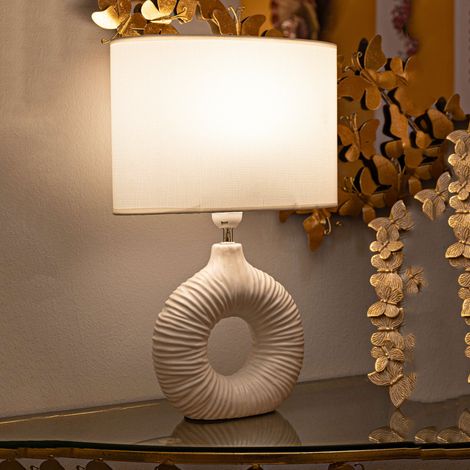 Lampada da Tavolo Mirny, Necessaria 1 Lampadina, Attacco e14, Paralume, Bianco (1/5)