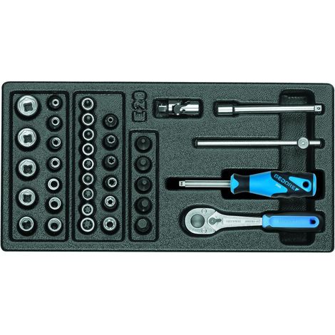 Jeu cles a douille GEDORE 37 pieces en module plastique ABS (1/5)