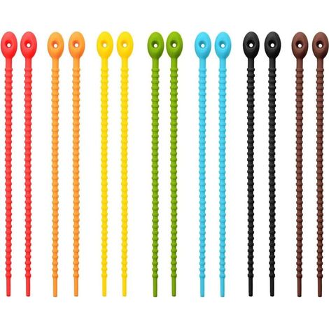Coloré Silicone Cravate Sac Réutilisable Silicone Cravate Sac Protecteur Cravates Alimentaire Sac Rouleau Cravates 14 pcs