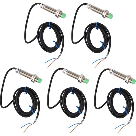 Packung mit 5 M12x1 2-Draht-Näherungssensoren, normalerweise geschlossen, 4 mm Rastermaß, IP65, 10-36 V DC Stromversorgung. (1/5)