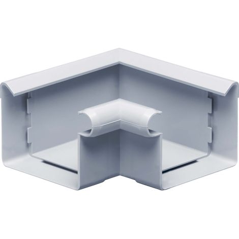 INEFA Equerre de chéneau 90 degrés en forme de caisson Angle intérieur, bourrelet intérieur en PVC, pièce de raccordement Accessoires de gouttière, Made in Germany - 68mm Gris
