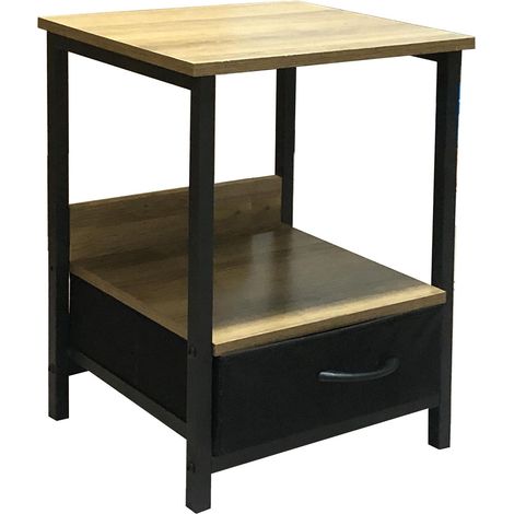 INDUSTRIAL COMODINO 1C METAL/QUERCIA 40X35X55 CM- 1,0 pz