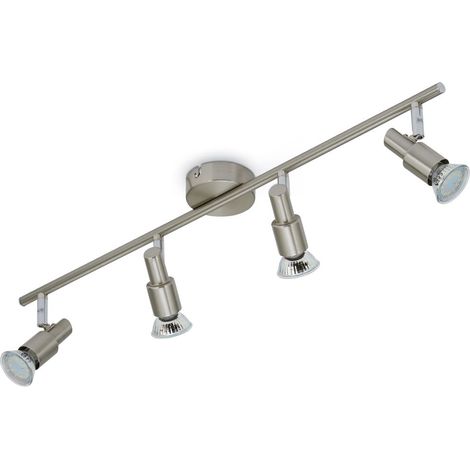LED Deckenleuchte Spotleuchte dreh-& schwenkbar 4xGU10 12W Matt-Nickel Briloner