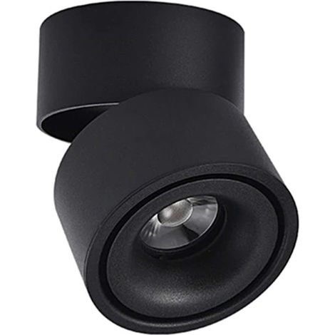 MINKUROW Luz De Techo Empotrada Led Montada En Superficie, Lámpara De Techo Giratoria Plegable De 360 ​​​​Grados Lámpara De Techo De Fondo Negro 3000k 10w (1/5)