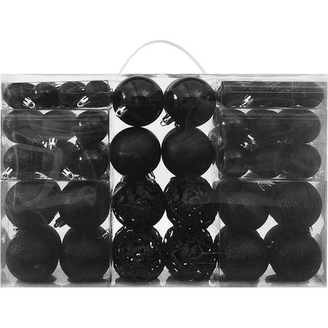 vidaXL Set Palline di Natale 100 pz Nero (1/5)