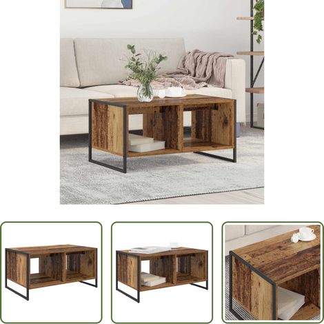 Table basse industrielle - Table basse Bois Ancien 80 x 50 x 40 cm Bois d'ingénierie (1/5)