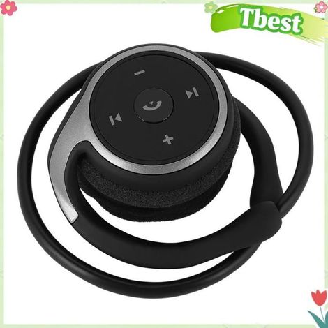 Tbest Casque 5.0 avec de cou Casque d'écoute 5.0 Portable, casque d'écoute sans fil avec Microphone, noir video baladeur Noire (1/5)