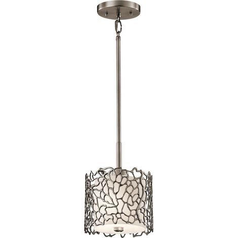 Elstead Coral - Mini suspension à 1 ampoule au plafond en étain classique, corail argenté, E27 (1/5)