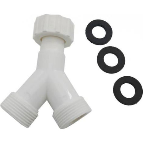 Robinet double pour machine à laver, raccord Y pour robinet extérieur, adaptateur tuyau d'arrosage, embout distributeur 3/4 pour lave-linge (1/4)