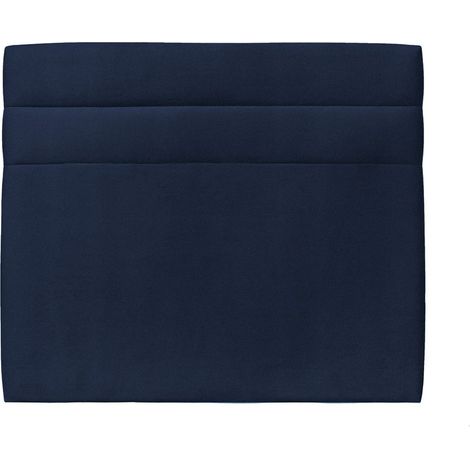 Tete de lit Lignes Velours Bleu L 140 cm - Ep 10 cm rembourré (1/4)