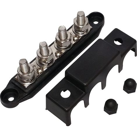 High-intensity 48V 250A busbar with pure copper terminals, Yacht M10 4-pole busbar, red wiring.