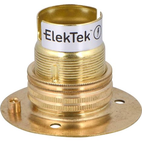 Support lampe B22 laiton - 1 unité - Métal et céramique - Fixation surface plane - Pour éclairage intérieur - Base 52mm (1/5)
