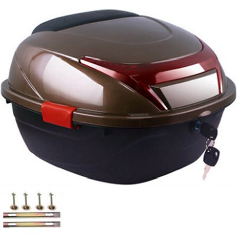 case arrière pour moto grand format marron avec rangement (1/4)