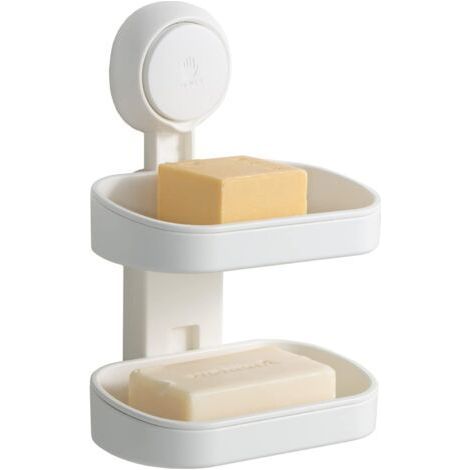 Double Layer Shower Soap Dish, Double Layer Suction Cup, Wall Mounted, No Drilling Required (1/5)
