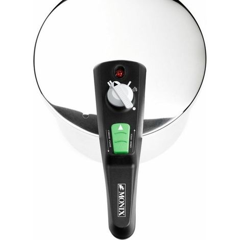 Monix Quick Pentola A Pressione 4 Litri, Acciaio Inossidabile, Nero (Stainless Steel), 22 cm (1/4)