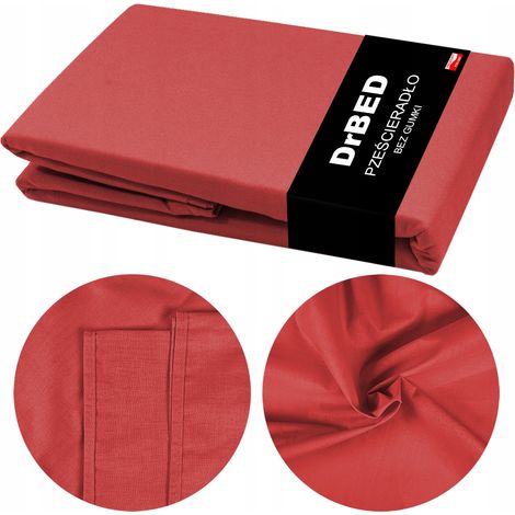 LENZUOLO CON ANGOLI IN COTONE 160x210 Colore Rosso Resistente POLACCO