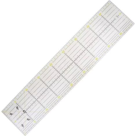 Règle De Couture - Acrylique Transparente 10x45 Cm - Échelle En Cm/Mm - Repères Angulaires 30°/45°/60° - Antidérapante - Pour Patchwork Et Quilting - 1 Pièce