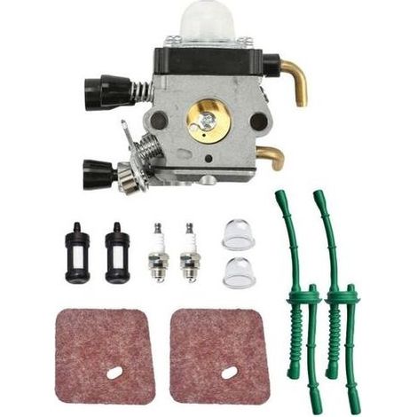 Carburateur C1Q-S97 avec kit de Conduite de Carburant Filtre à air pour STIHL FS38 FS45 FS46 FS55 KM55 HL45 FS45L FS45C FS46C FS55C FS55R FS55RC Coupe-Herbe Mangeur de Mauvaises Herbes (1/5)