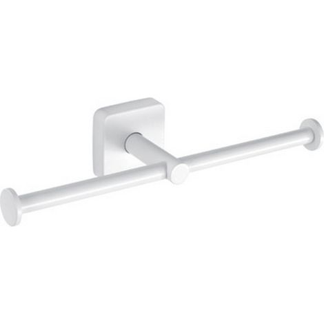 Portarotolo con barre laterali a muro in acciaio inox finitura bianca opaca  CLODE-B kamalu