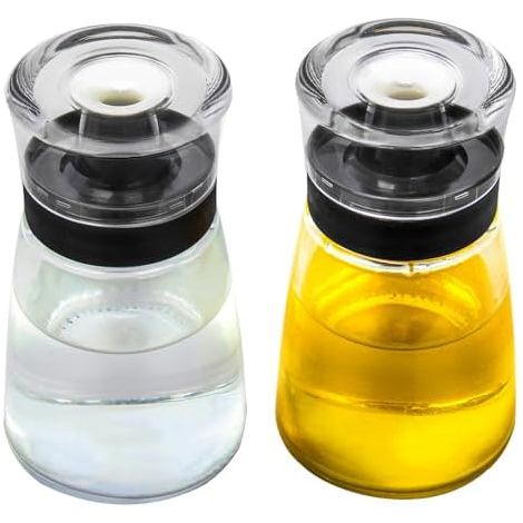 Auslaufsichere Ölspenderflasche für Outdoor-Camping, 160 ml Olivenöl und Essig aus Glas, gut verschlossen für die Picknickküche, 2er-Pack
