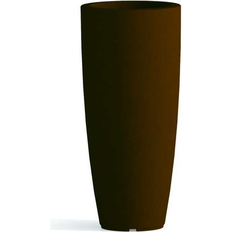 Vaso alto moderno di design Ø40 H90 in polimero marrone resistente per interno ed esterno - Made in Italy - Monacis