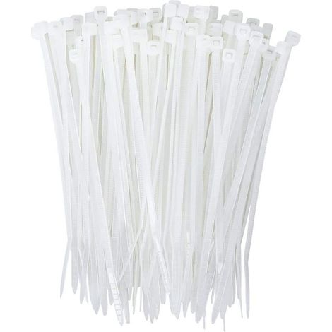 200 Stück 25 cm lange Nylon-Kabelbinder, Kunststoff, selbstsichernd, umweltfreundlich, für Kabel, für Haus, Garten, Garage, Werkstatt (Extra klein, 200 Stück) (1/5)