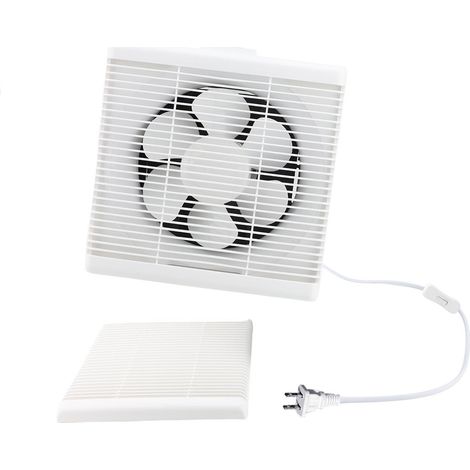 Abluftventilator mit Schutzgitter, 2,5 m Kabel, leise Belüftung für Küche, Bad, Garage und Gewächshaus. Abmessungen: 34 x 34 x 12,5 cm. (1/4)