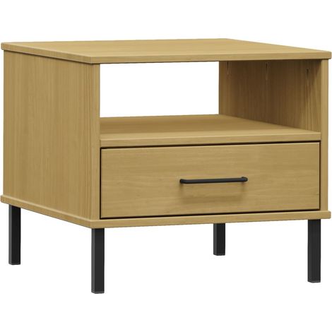 Comodino con cassetto e vano 50 x 50 x 45 cm in legno di pino marrone DEC032561